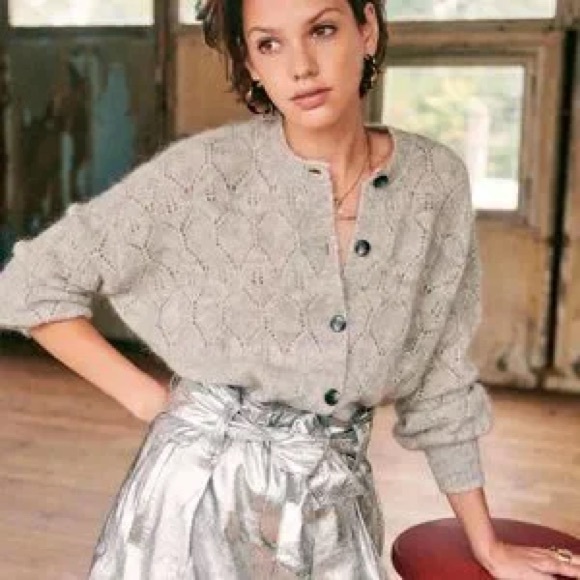 Sezane Phoebe Jumper in Grey Women's Sweater Size XS Cozy Chic